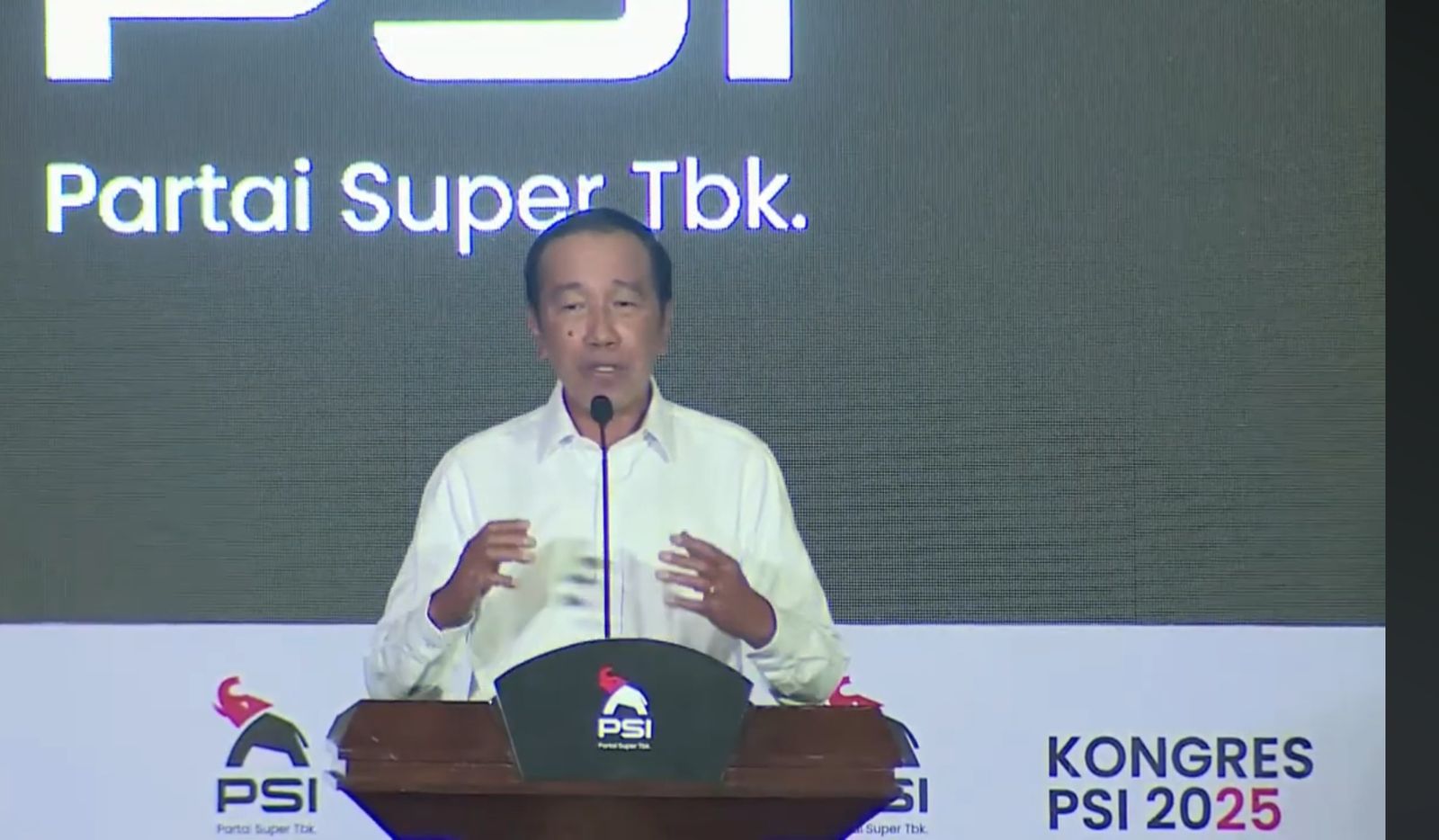 "Jokowi Janji Dukung Penuh PSI, Targetkan Jadi Partai Besar pada 2034. (Dok. Tangkapan Layar Youtube PSI)"